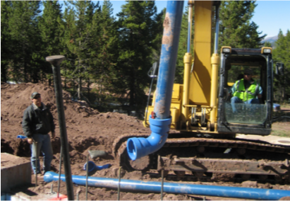 pipe being installed